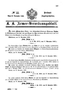 Kaiserlich-königliches Armee-Verordnungsblatt: Personal-Angelegenheiten 18621119 Seite: 1