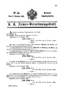 Kaiserlich-königliches Armee-Verordnungsblatt: Personal-Angelegenheiten 18621127 Seite: 1