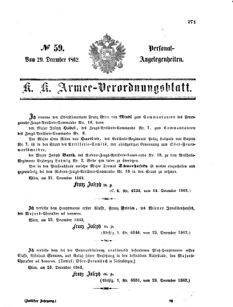 Kaiserlich-königliches Armee-Verordnungsblatt: Personal-Angelegenheiten 18621229 Seite: 1