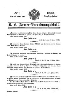 Kaiserlich-königliches Armee-Verordnungsblatt: Personal-Angelegenheiten 18630110 Seite: 1