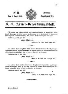 Kaiserlich-königliches Armee-Verordnungsblatt: Personal-Angelegenheiten 18630808 Seite: 1