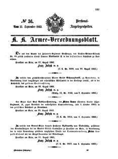 Kaiserlich-königliches Armee-Verordnungsblatt: Personal-Angelegenheiten 18630913 Seite: 1