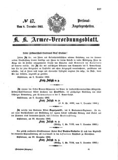 Kaiserlich-königliches Armee-Verordnungsblatt: Personal-Angelegenheiten 18631208 Seite: 1