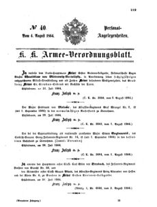 Kaiserlich-königliches Armee-Verordnungsblatt: Personal-Angelegenheiten 18640804 Seite: 1