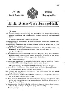 Kaiserlich-königliches Armee-Verordnungsblatt: Personal-Angelegenheiten 18641016 Seite: 1