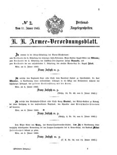 Kaiserlich-königliches Armee-Verordnungsblatt: Personal-Angelegenheiten 18650112 Seite: 1