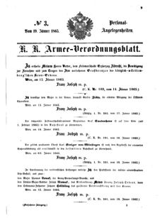 Kaiserlich-königliches Armee-Verordnungsblatt: Personal-Angelegenheiten 18650119 Seite: 1