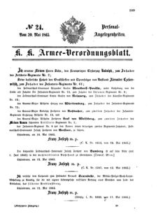 Kaiserlich-königliches Armee-Verordnungsblatt: Personal-Angelegenheiten 18650520 Seite: 1