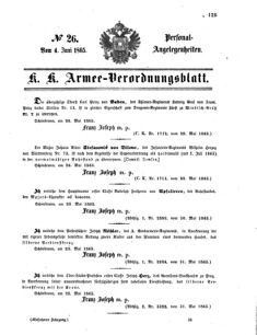 Kaiserlich-königliches Armee-Verordnungsblatt: Personal-Angelegenheiten 18650604 Seite: 1