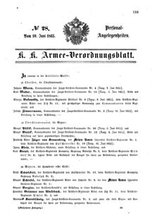 Kaiserlich-königliches Armee-Verordnungsblatt: Personal-Angelegenheiten 18650610 Seite: 1