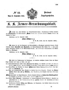 Kaiserlich-königliches Armee-Verordnungsblatt: Personal-Angelegenheiten 18650927 Seite: 1