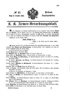 Kaiserlich-königliches Armee-Verordnungsblatt: Personal-Angelegenheiten 18651027 Seite: 1