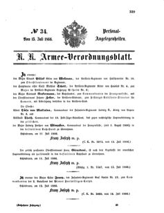 Kaiserlich-königliches Armee-Verordnungsblatt: Personal-Angelegenheiten 18660715 Seite: 1