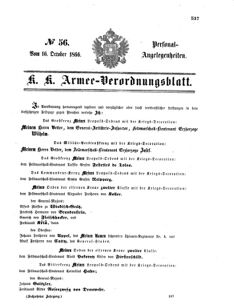 Kaiserlich-königliches Armee-Verordnungsblatt: Personal-Angelegenheiten 18661016 Seite: 1