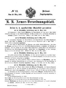 Kaiserlich-königliches Armee-Verordnungsblatt: Personal-Angelegenheiten 18680320 Seite: 1