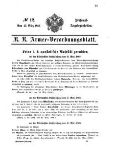 Kaiserlich-königliches Armee-Verordnungsblatt: Personal-Angelegenheiten 18680325 Seite: 1