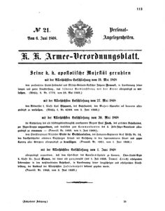 Kaiserlich-königliches Armee-Verordnungsblatt: Personal-Angelegenheiten 18680606 Seite: 1