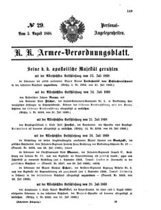 Kaiserlich-königliches Armee-Verordnungsblatt: Personal-Angelegenheiten 18680805 Seite: 1