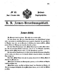 Kaiserlich-königliches Armee-Verordnungsblatt: Personal-Angelegenheiten 18681207 Seite: 5