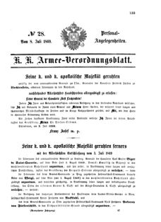 Kaiserlich-königliches Armee-Verordnungsblatt: Personal-Angelegenheiten 18690708 Seite: 1