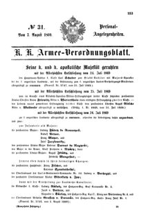 Kaiserlich-königliches Armee-Verordnungsblatt: Personal-Angelegenheiten 18690807 Seite: 1