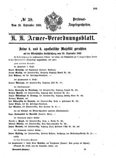 Kaiserlich-königliches Armee-Verordnungsblatt: Personal-Angelegenheiten