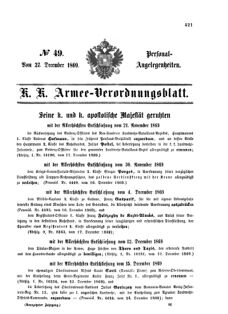 Kaiserlich-königliches Armee-Verordnungsblatt: Personal-Angelegenheiten 18691227 Seite: 1