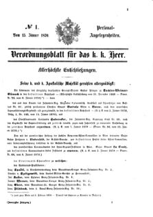 Kaiserlich-königliches Armee-Verordnungsblatt: Personal-Angelegenheiten 18700115 Seite: 1