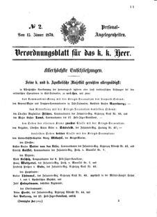 Kaiserlich-königliches Armee-Verordnungsblatt: Personal-Angelegenheiten 18700115 Seite: 11