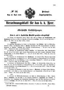 Kaiserlich-königliches Armee-Verordnungsblatt: Personal-Angelegenheiten 18700427 Seite: 1