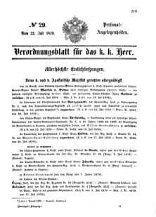 Kaiserlich-königliches Armee-Verordnungsblatt: Personal-Angelegenheiten 18700723 Seite: 1