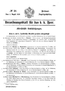 Kaiserlich-königliches Armee-Verordnungsblatt: Personal-Angelegenheiten 18700804 Seite: 1