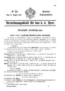 Kaiserlich-königliches Armee-Verordnungsblatt: Personal-Angelegenheiten 18700817 Seite: 1