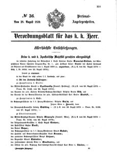 Kaiserlich-königliches Armee-Verordnungsblatt: Personal-Angelegenheiten 18700828 Seite: 1