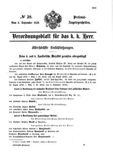 Kaiserlich-königliches Armee-Verordnungsblatt: Personal-Angelegenheiten 18700903 Seite: 1