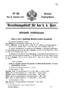 Kaiserlich-königliches Armee-Verordnungsblatt: Personal-Angelegenheiten 18700910 Seite: 1