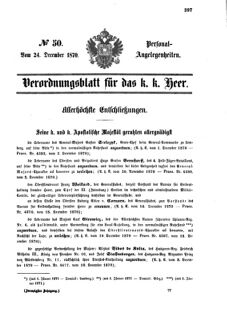 Kaiserlich-königliches Armee-Verordnungsblatt: Personal-Angelegenheiten 18701224 Seite: 1