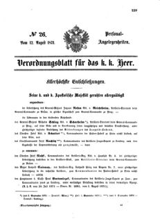 Kaiserlich-königliches Armee-Verordnungsblatt: Personal-Angelegenheiten 18710812 Seite: 1