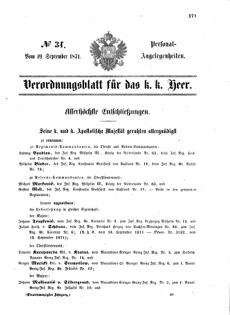 Kaiserlich-königliches Armee-Verordnungsblatt: Personal-Angelegenheiten 18710919 Seite: 1