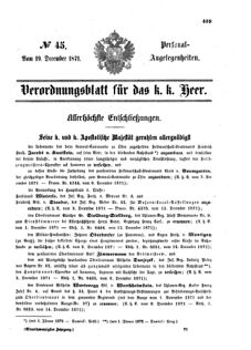 Kaiserlich-königliches Armee-Verordnungsblatt: Personal-Angelegenheiten 18711219 Seite: 1