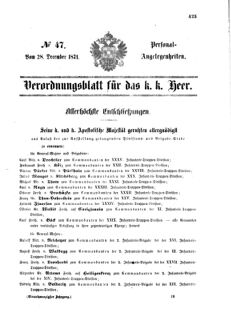 Kaiserlich-königliches Armee-Verordnungsblatt: Personal-Angelegenheiten 18711228 Seite: 1