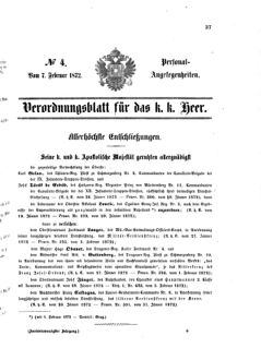 Kaiserlich-königliches Armee-Verordnungsblatt: Personal-Angelegenheiten 18720207 Seite: 1