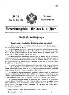 Kaiserlich-königliches Armee-Verordnungsblatt: Personal-Angelegenheiten 18720613 Seite: 1