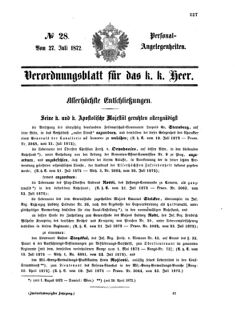 Kaiserlich-königliches Armee-Verordnungsblatt: Personal-Angelegenheiten 18720727 Seite: 1