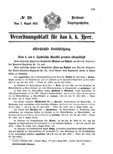 Kaiserlich-königliches Armee-Verordnungsblatt: Personal-Angelegenheiten 18720807 Seite: 1