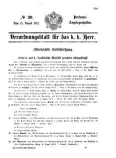 Kaiserlich-königliches Armee-Verordnungsblatt: Personal-Angelegenheiten 18720815 Seite: 1