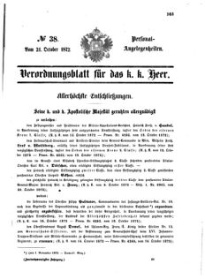 Kaiserlich-königliches Armee-Verordnungsblatt: Personal-Angelegenheiten 18721021 Seite: 1