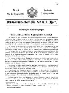 Kaiserlich-königliches Armee-Verordnungsblatt: Personal-Angelegenheiten 18721128 Seite: 1