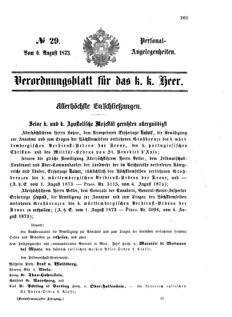 Kaiserlich-königliches Armee-Verordnungsblatt: Personal-Angelegenheiten 18730806 Seite: 1