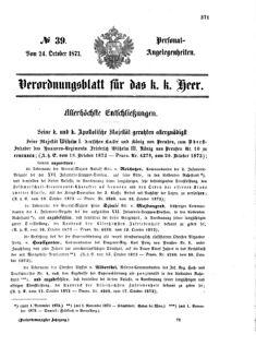 Kaiserlich-königliches Armee-Verordnungsblatt: Personal-Angelegenheiten 18731024 Seite: 1